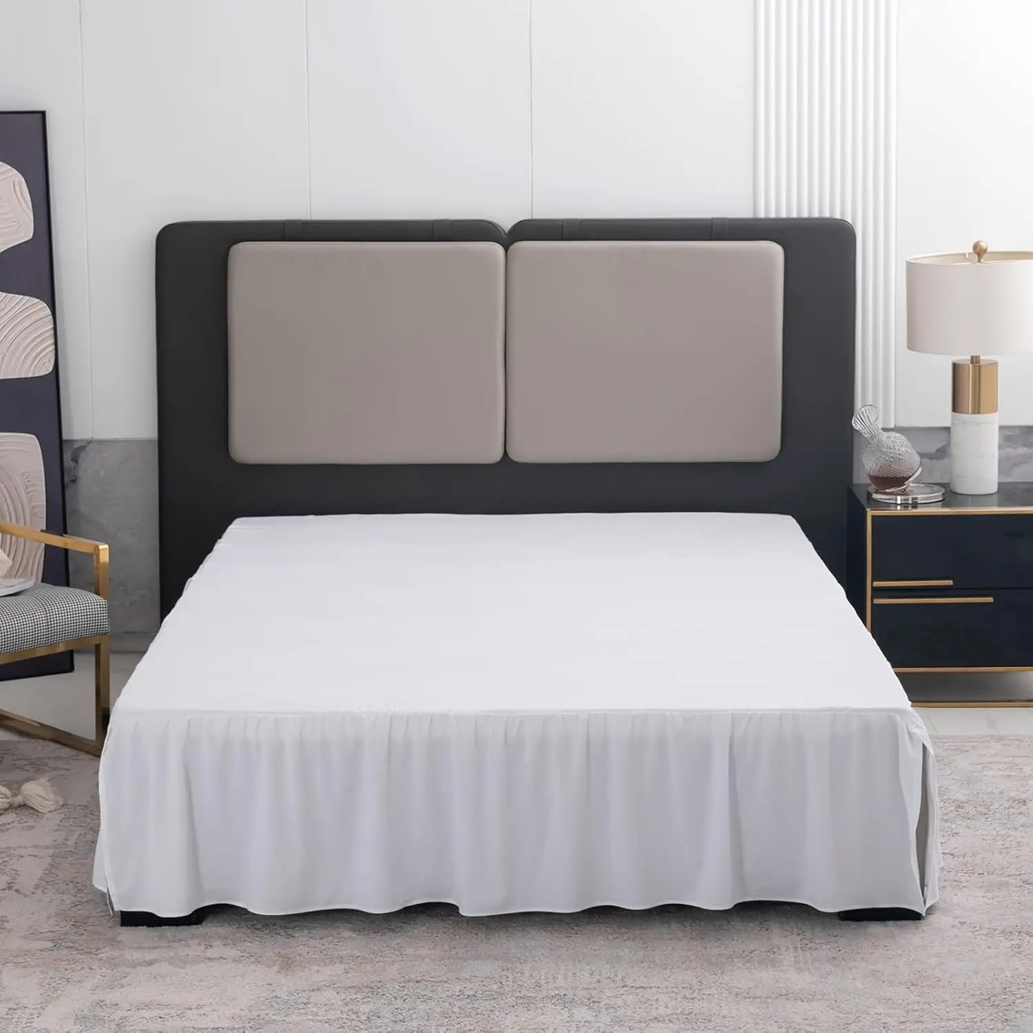 Ruffled Bed Skirt Queen Size 14 Inch Drop, Split Corners, Soft Microfiber, White
Ruffled Bed Skirt Queen Size 14 Inch Drop, Split Corners, Soft Microfiber, White