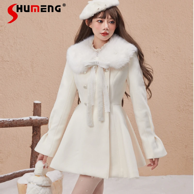 2023 Autumn Winter New Slim Fit Long Sleeved Warm Jacket Socialite Style Fur Collar Tight Waist Woolen Coat Outwear For Women
2023 Autumn Winter New Slim Fit Long Sleeved Warm Jacket Socialite Style Fur Collar Tight Waist Woolen Coat Outwear For Women
