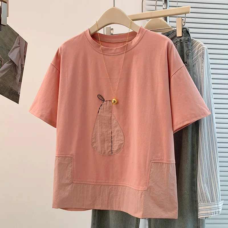 Summer New Style Korean Design Casual Slimming Short Sleeve T-Shirt Color Block Trendy Thin Look Large Size City Commute Cott...
Summer New Style Korean Design Casual Slimming Short Sleeve T-Shirt Color Block Trendy Thin Look Large Size City Commute Cott...
