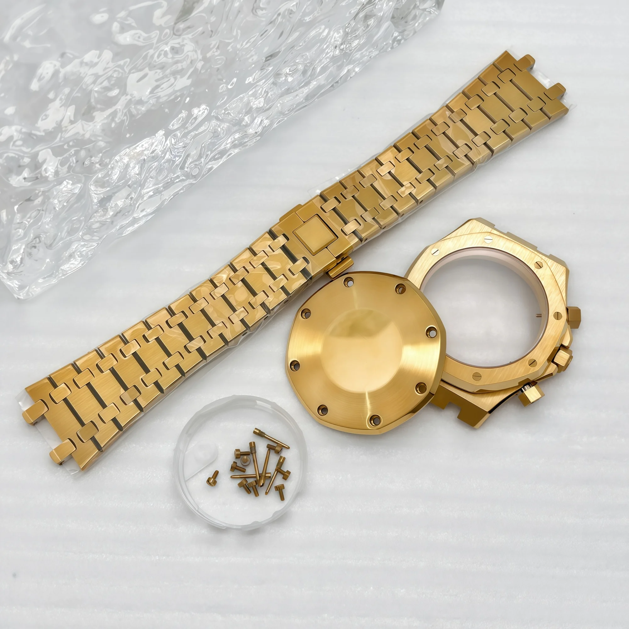Rose Gold Modified 41mm Watch Case Chronograph Stainless Steel Case Strap for Oak VK63 VK64 Quartz Movement Accessory No Logo
Rose Gold Modified 41mm Watch Case Chronograph Stainless Steel Case Strap for Oak VK63 VK64 Quartz Movement Accessory No Logo