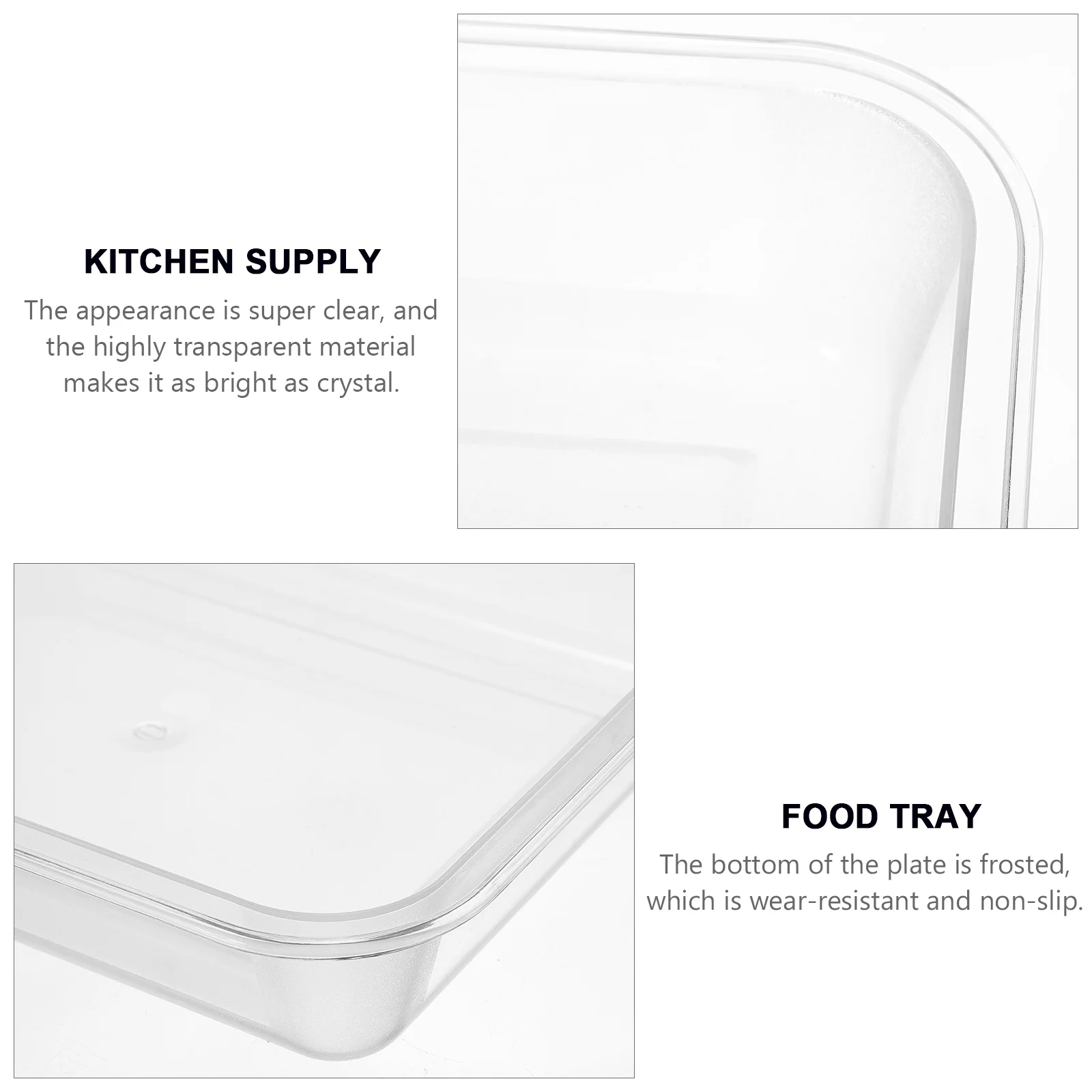 1pc Acrylic Food Storage Tray Transparent Rectangular Plate Multi-Function Kitchen Accessory Home Supply Large Capacity Non-Slip 
1pc Acrylic Food Storage Tray Transparent Rectangular Plate Multi-Function Kitchen Accessory Home Supply Large Capacity Non-Slip