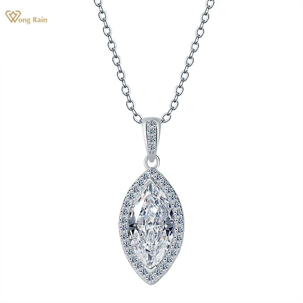 Wong Rain 925 Sterling Silver VVS1 3EX D Marquise Cut 6*12 MM Real Moissanite Diamonds Gems Pendant Necklace Fine Jewelry GRA
Wong Rain 925 Sterling Silver VVS1 3EX D Marquise Cut 6*12 MM Real Moissanite Diamonds Gems Pendant Necklace Fine Jewelry GRA