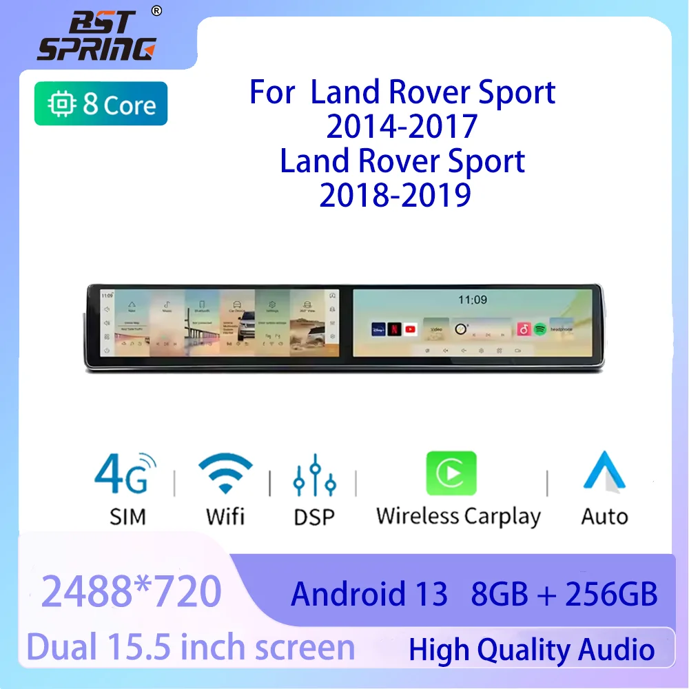 15.5 Inch Dual Screen Auto Head Unit Monitor For Land Rover Sport 2014-2019 Multimedia Android Car Radio GPS Navigation
15.5 Inch Dual Screen Auto Head Unit Monitor For Land Rover Sport 2014-2019 Multimedia Android Car Radio GPS Navigation