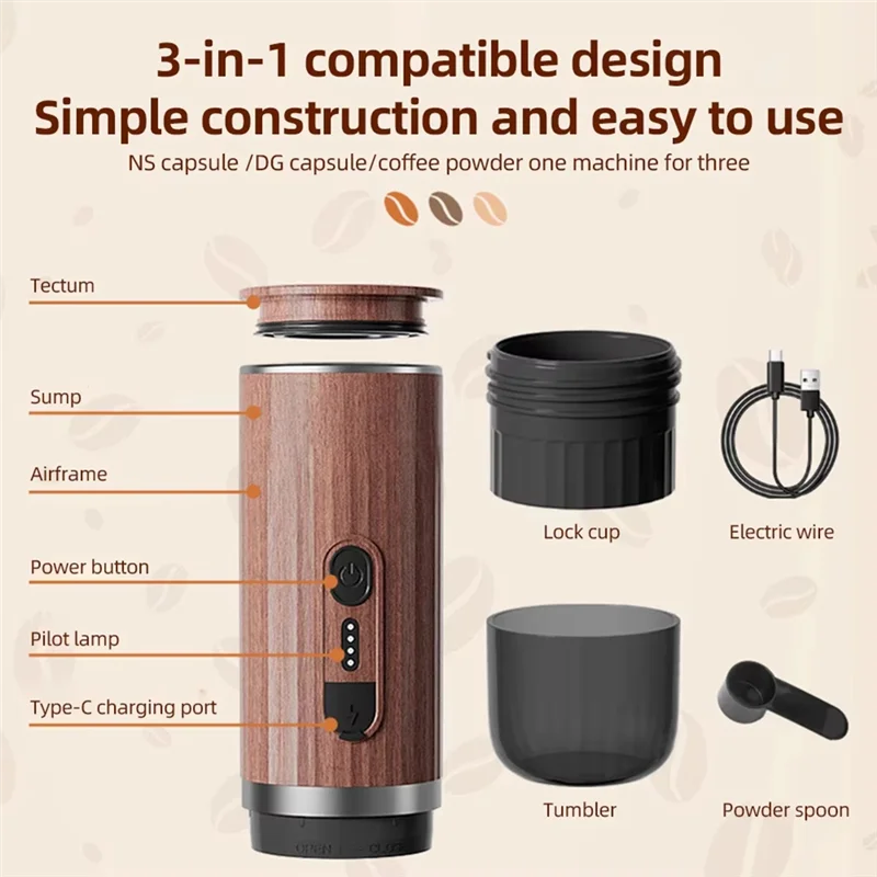 AF93-Portable Electric Espresso Coffee Maker -Cordless Mini Coffee Machine,Smart Brew Coffee Machine
AF93-Portable Electric Espresso Coffee Maker -Cordless Mini Coffee Machine,Smart Brew Coffee Machine