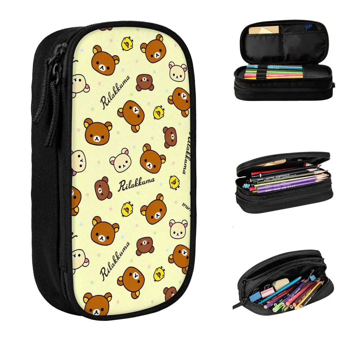 Rilakkuma милый мультяшный пенал, классический кавайный медведь, японская коробка для ручек, сумки для девочек и мальчиков, большие школьные принадлежности для хранения, пеналы
Rilakkuma милый мультяшный пенал, классический кавайный медведь, японская коробка для ручек, сумки для девочек и мальчиков, большие школьные принадлежности для хранения, пеналы