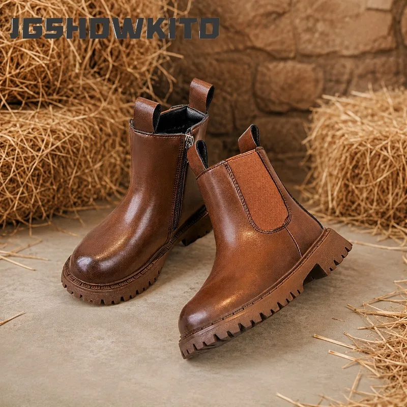 JGSHOWKITO Simple Children Leather Boots Retro Solid Color Boys Girls Ankle Boots for School Non-slip Kids Platform Boots Zipper
JGSHOWKITO Simple Children Leather Boots Retro Solid Color Boys Girls Ankle Boots for School Non-slip Kids Platform Boots Zipper