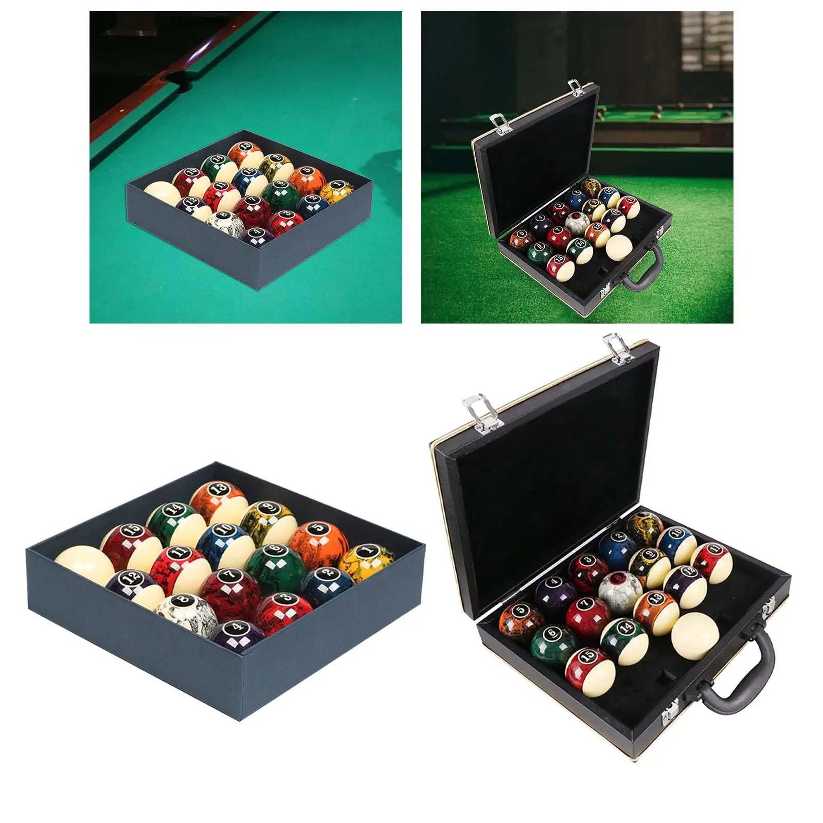 16Pcs Billiard Balls Billiards Supplies 57.2mm Pool Table Balls Complete Set Snooker Balls for Competition Leisure Sports Bars
16Pcs Billiard Balls Billiards Supplies 57.2mm Pool Table Balls Complete Set Snooker Balls for Competition Leisure Sports Bars