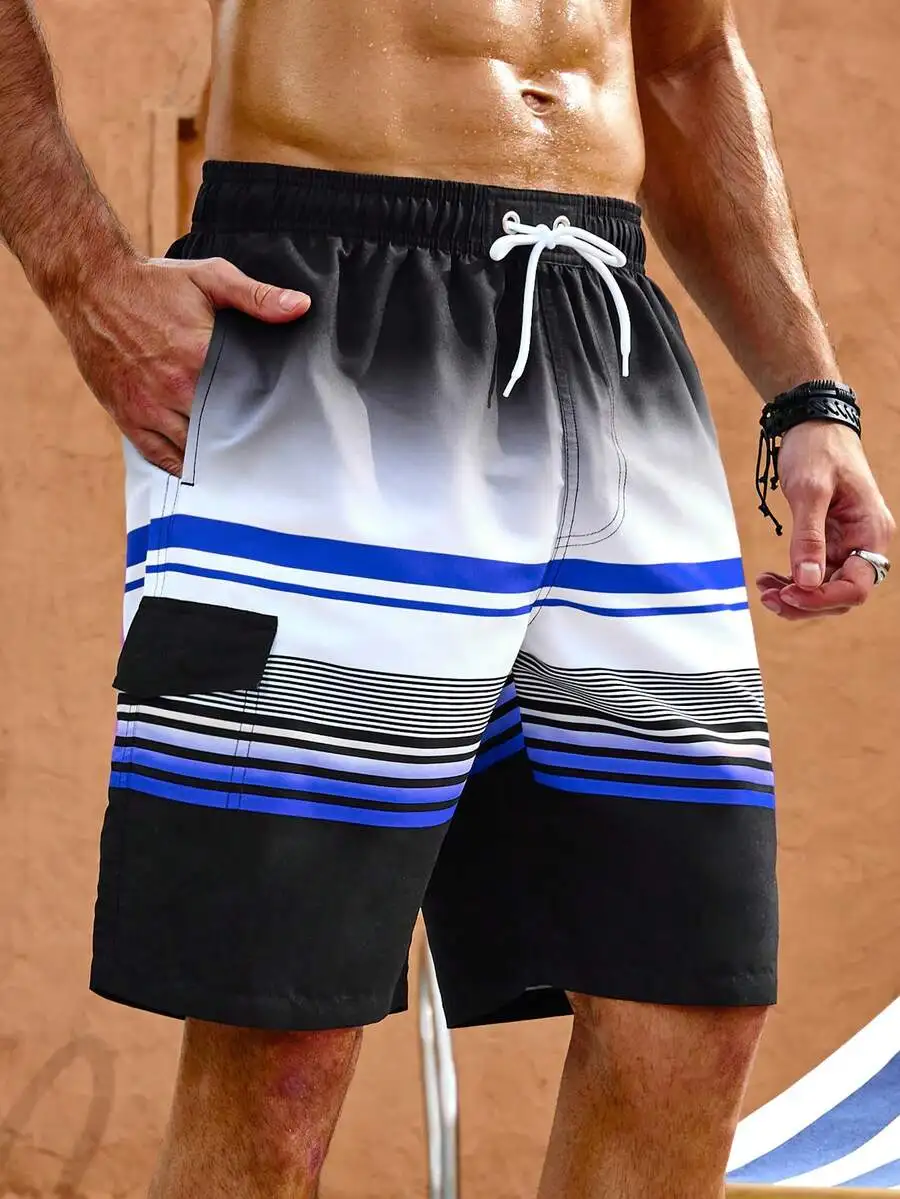 Palasendo Men's Drawstring Waist Striped Beach Shorts, Holiday
Palasendo Men's Drawstring Waist Striped Beach Shorts, Holiday