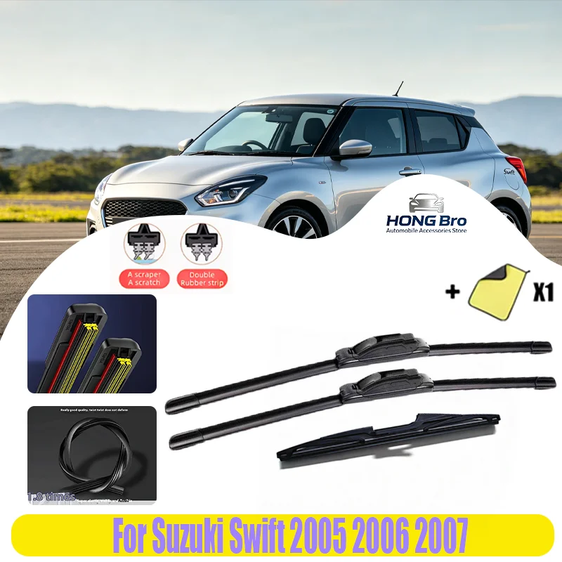 For Suzuki Swift 2005 2006 2007 21" 18" 10" Natural Rubber Wiper Blades, Anti-UV, Long Lasting, Silent Upgrade Version
For Suzuki Swift 2005 2006 2007 21" 18" 10" Natural Rubber Wiper Blades, Anti-UV, Long Lasting, Silent Upgrade Version