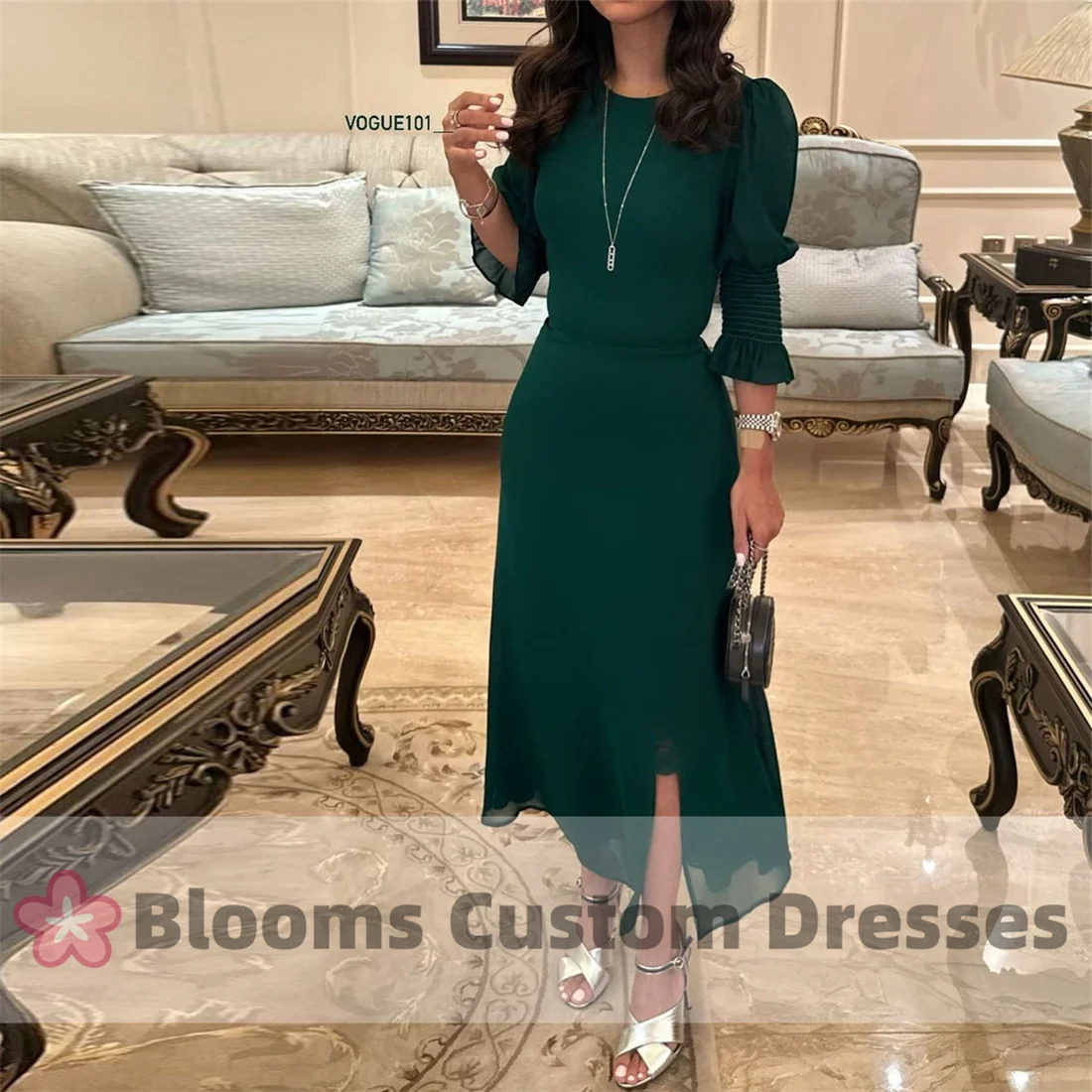 Blooms Dark Green Simple Elegant Prom Dress Chiffon 3/4 Sleeves Evening Dress 2024 Party Gown Formal Occasion Dress
Blooms Dark Green Simple Elegant Prom Dress Chiffon 3/4 Sleeves Evening Dress 2024 Party Gown Formal Occasion Dress