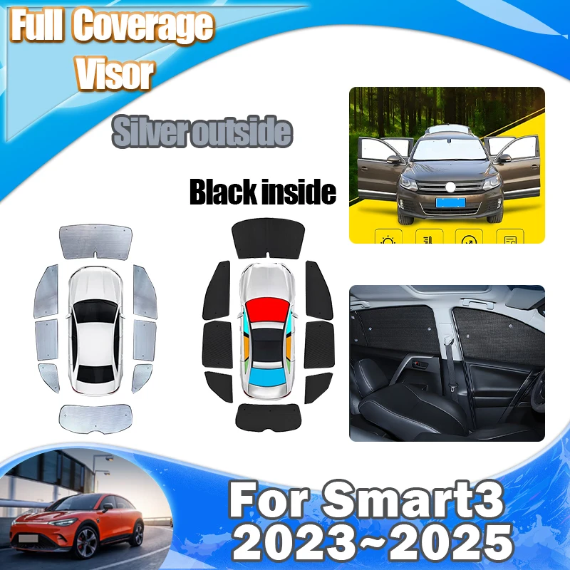 Car Window Sun Visor For Smart 3 Accessories 2024 2023~2025 Auto Curtain Sunshade UV Protection Reflector Full Visor Accessories 
Car Window Sun Visor For Smart 3 Accessories 2024 2023~2025 Auto Curtain Sunshade UV Protection Reflector Full Visor Accessories