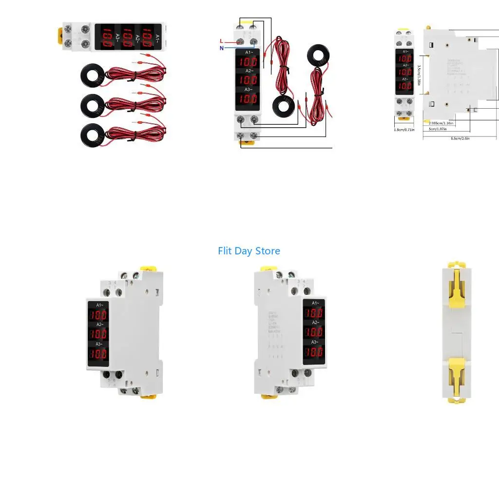 F92C Three Phase Modular Current Meter Gauges Din Digital Ammeter 100A
F92C Three Phase Modular Current Meter Gauges Din Digital Ammeter 100A