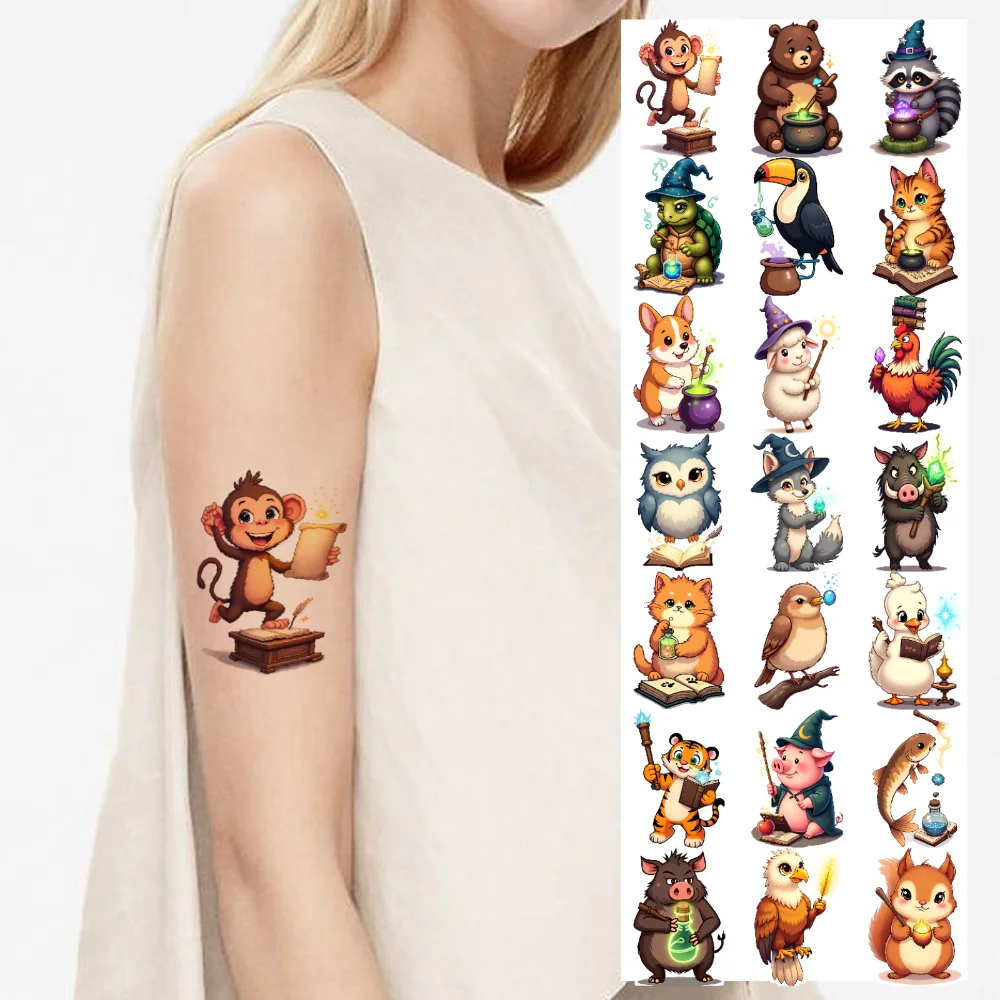 28pcs Waterproof Temporary Tattoos Kids Cute Magic Wizard Cat Owl Animal Tattoo Stickers Kawaii Body Art Hand Arm Fake Tattoo
28pcs Waterproof Temporary Tattoos Kids Cute Magic Wizard Cat Owl Animal Tattoo Stickers Kawaii Body Art Hand Arm Fake Tattoo