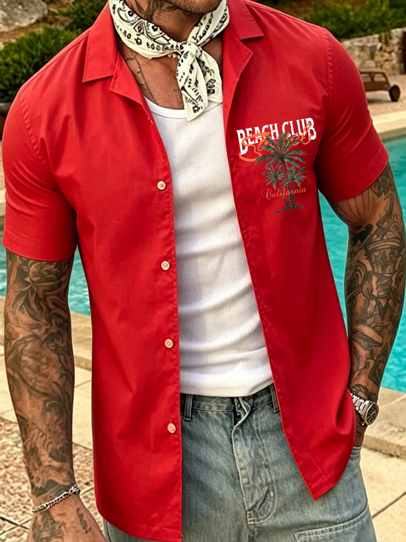 American High-Street Resort Style: Printed Short-Sleeve Shirt for Men; Summer Shirt-Collar Streetwear Cardigan
American High-Street Resort Style: Printed Short-Sleeve Shirt for Men; Summer Shirt-Collar Streetwear Cardigan