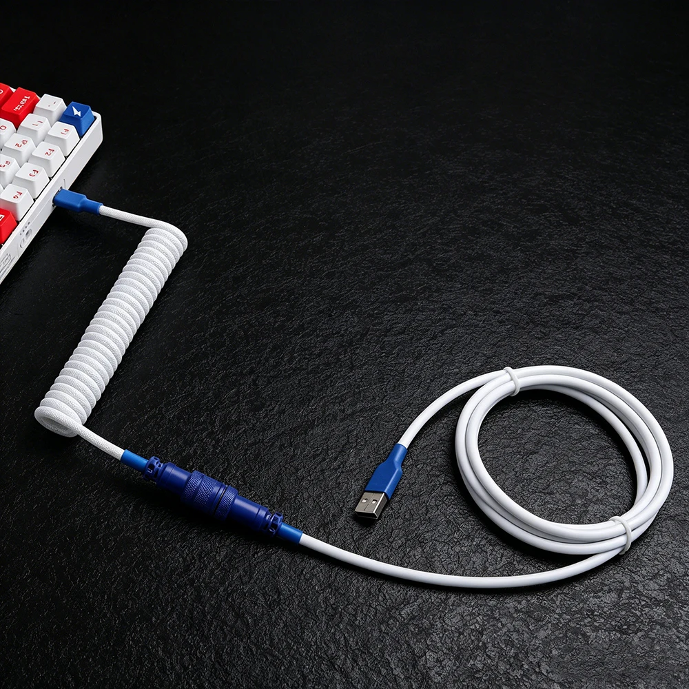 Type C Mechanical Keyboard Coiled Cable Detachable Metal Aviator Double Sleeved Wire For Tuzi Mechanical Keyboard Gaming Keyboar
Type C Mechanical Keyboard Coiled Cable Detachable Metal Aviator Double Sleeved Wire For Tuzi Mechanical Keyboard Gaming Keyboar