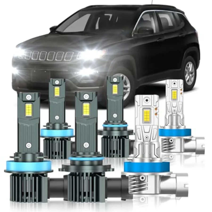 Compatible with Jeep Compass 2014-2021 Fog Bulbs, HighandLow Beam Fog Light Bulbs Combo, 800% Super Bright 6000K Cool White, Pl
Compatible with Jeep Compass 2014-2021 Fog Bulbs, HighandLow Beam Fog Light Bulbs Combo, 800% Super Bright 6000K Cool White, Pl