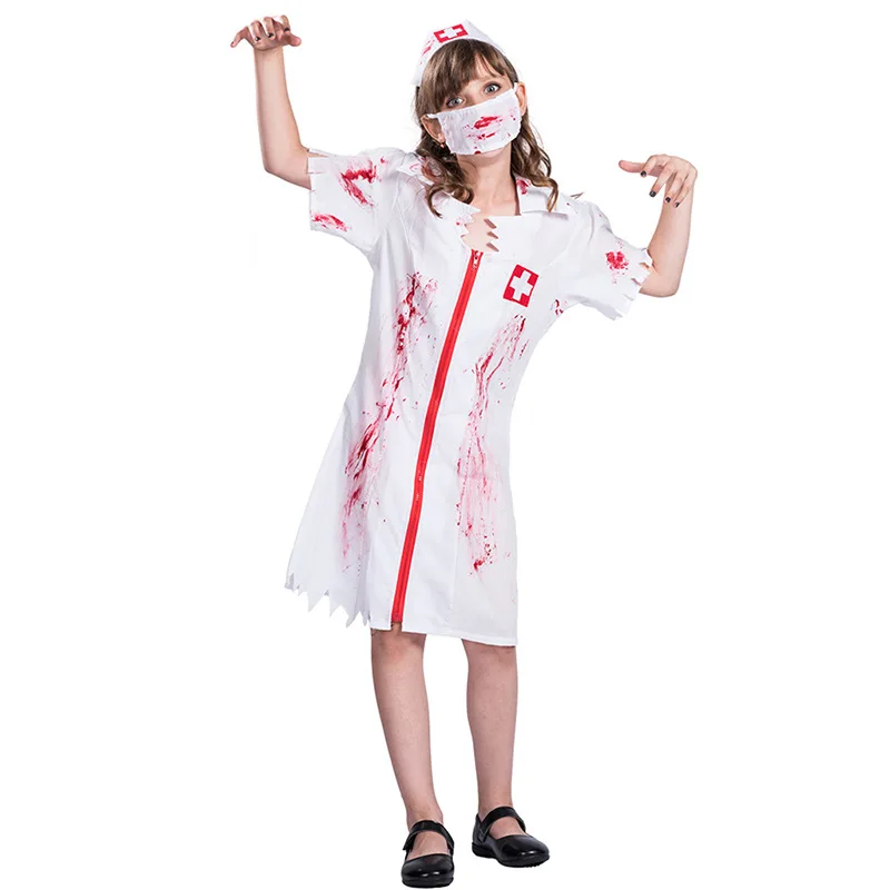 Horror Zombie Costume Nurse Uniform Blood Cosplay Scary Ghost Halloween Masquerade Home Party Costume
Horror Zombie Costume Nurse Uniform Blood Cosplay Scary Ghost Halloween Masquerade Home Party Costume