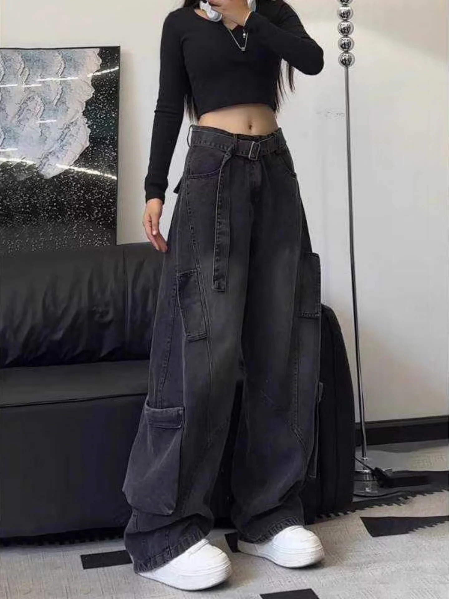 Ретро-джинсы с флисовой подкладкой для мужчин и женщин, зимние теплые повседневные брюки с широкими штанинами, с множеством карманов, в американском стиле
Ретро-джинсы с флисовой подкладкой для мужчин и женщин, зимние теплые повседневные брюки с широкими штанинами, с множеством карманов, в американском стиле