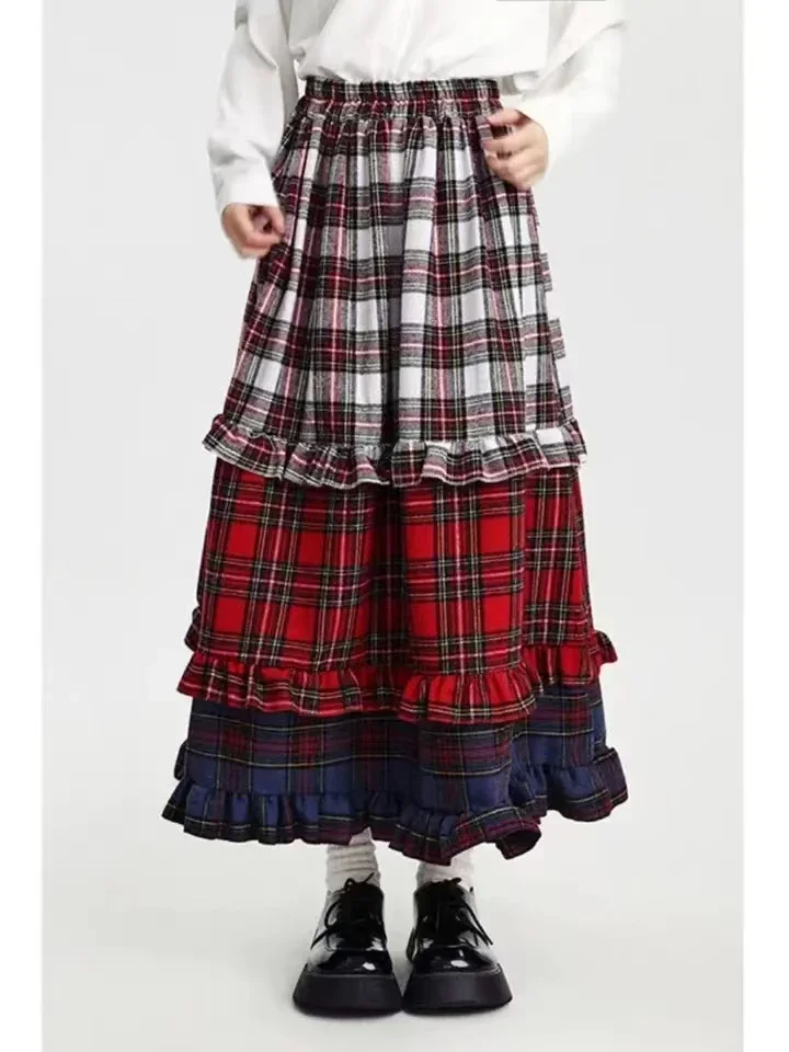 2025 Winter Christmas Style Plaid Woolen Patchwork Long Skirt Contrast Color Fashion Women's Thick Warm Long Skirts Clothing
2025 Winter Christmas Style Plaid Woolen Patchwork Long Skirt Contrast Color Fashion Women's Thick Warm Long Skirts Clothing