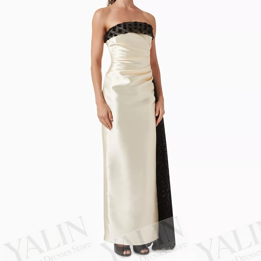 Women's Straight Evening Dresses Floor-length Strapless Sleeveless Prom Gown Fashion Draped Pleat Backless Customized Gowns
Women's Straight Evening Dresses Floor-length Strapless Sleeveless Prom Gown Fashion Draped Pleat Backless Customized Gowns