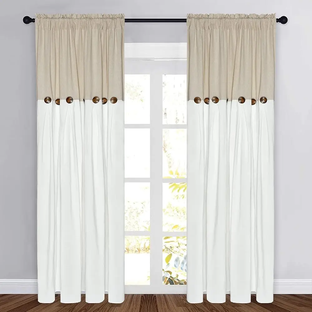 Farmhouse Cotton Blend Ains, Rustic Country Color Blo Ain Panels, Boho Button Rod Pocket Window Drapes For Bedroom Living Room
Farmhouse Cotton Blend Ains, Rustic Country Color Blo Ain Panels, Boho Button Rod Pocket Window Drapes For Bedroom Living Room