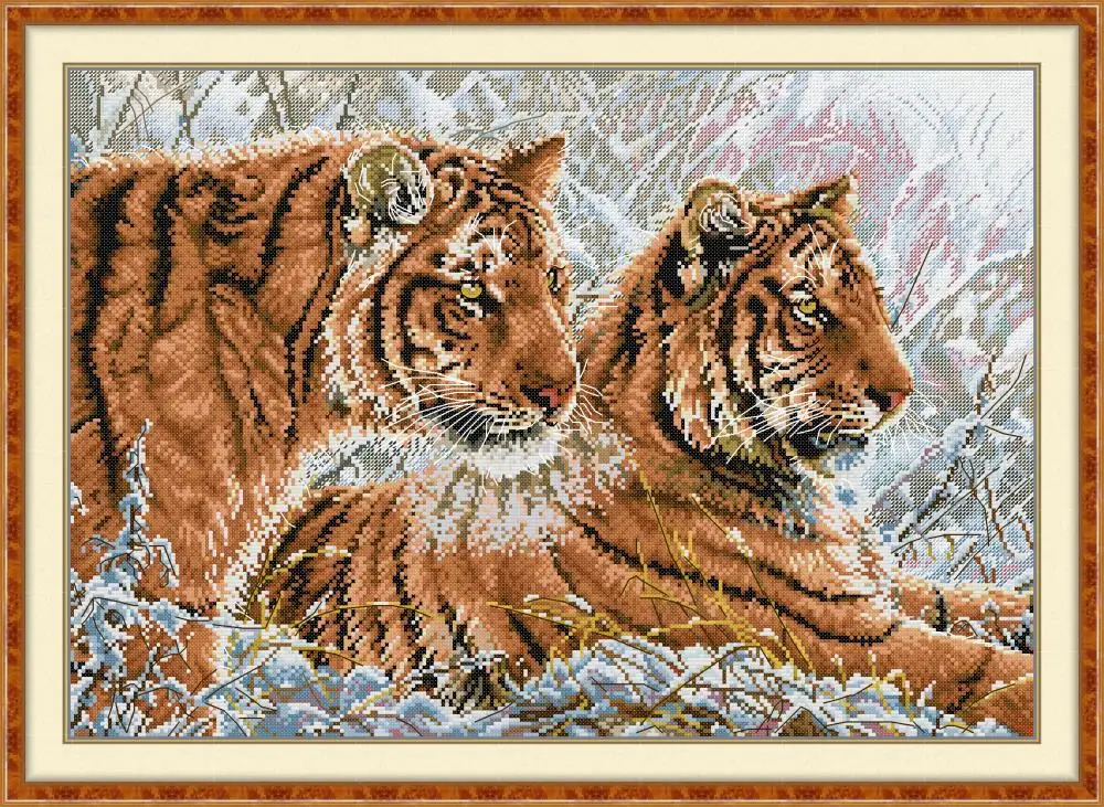 Two Awesome Tigers-Soulgift Stamped Pre-Printed Cross Stitch Kits, 9CT/11CT/14CT/16CT Fabric with DMC Threads,SO PERFECT
Two Awesome Tigers-Soulgift Stamped Pre-Printed Cross Stitch Kits, 9CT/11CT/14CT/16CT Fabric with DMC Threads,SO PERFECT