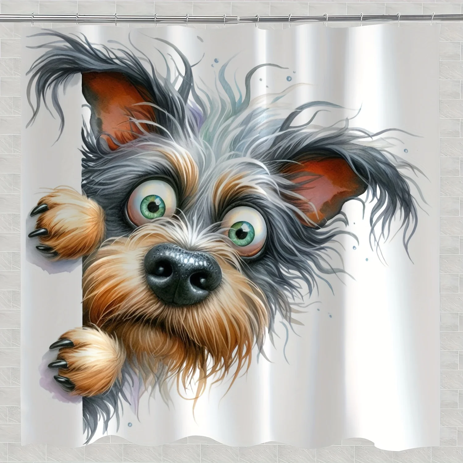 1 шт., современная мультяшная юмористическая собака, дизайн, полиэстеровая занавеска для душа с крючками, яркая цифровая печать, можно стирать в машине
1 шт., современная мультяшная юмористическая собака, дизайн, полиэстеровая занавеска для душа с крючками, яркая цифровая печать, можно стирать в машине