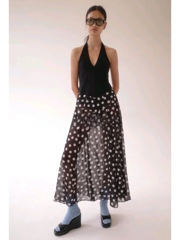 Summer Polka Dot Print Splice Backless Neckline Dress French Style High Waist A-Line Skirt Polyester Fabric Low Stretch Thin ...
Summer Polka Dot Print Splice Backless Neckline Dress French Style High Waist A-Line Skirt Polyester Fabric Low Stretch Thin ...