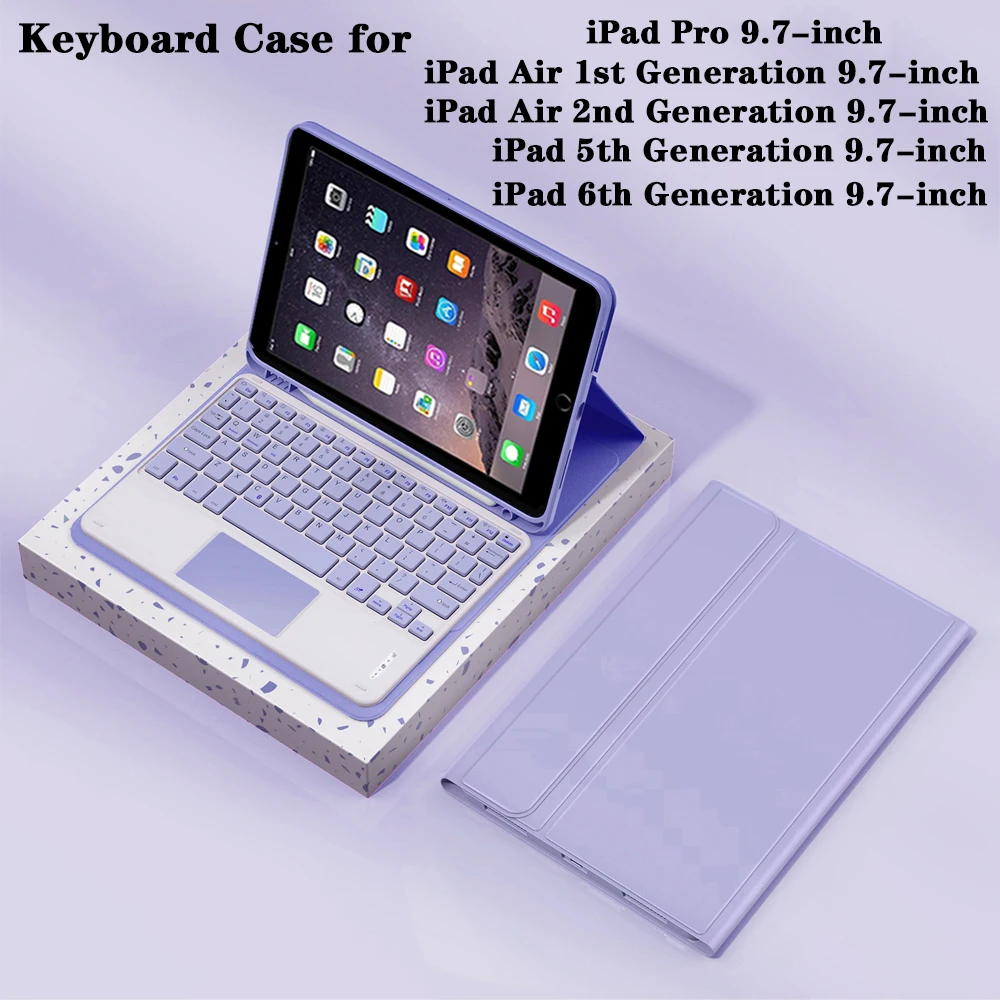Tablet Case for iPad 9.7 lnch,Detachable Keyboard for iPad Air 1st/2nd Gen/iPad Pro 9.7"/iPad 5th/6th Gen with Pencil Holder
Tablet Case for iPad 9.7 lnch,Detachable Keyboard for iPad Air 1st/2nd Gen/iPad Pro 9.7"/iPad 5th/6th Gen with Pencil Holder