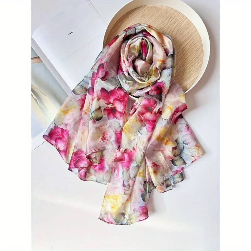 Lightweight Large 100% Mulberry Silk Scarf for Women Oblong Shawl Neck Scarf Beach Wrap Headscarf Gift Pack Purple Floral Print
Lightweight Large 100% Mulberry Silk Scarf for Women Oblong Shawl Neck Scarf Beach Wrap Headscarf Gift Pack Purple Floral Print