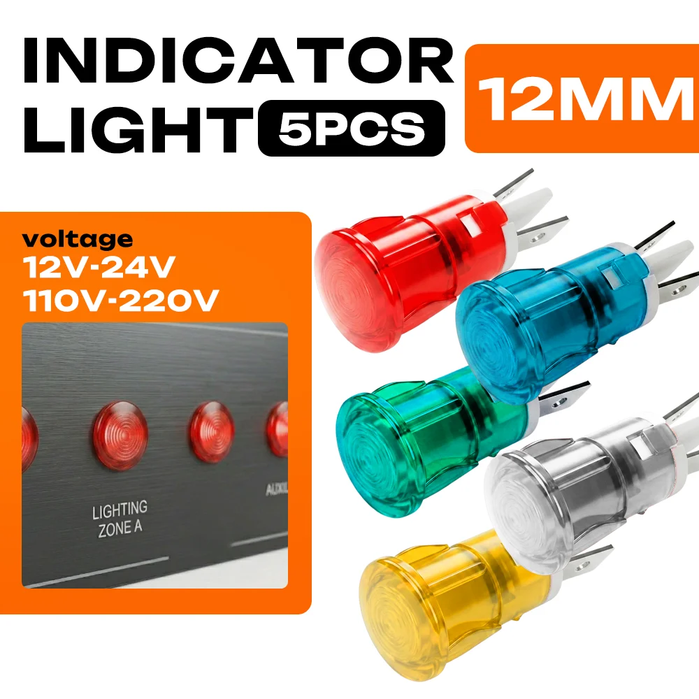 5Pcs FILN 12mm LED Indicator Light 12V 24V 110V 220V 2-Pin PA66 Waterproof Marine Boat Dash Signal Lamp for Car Appliance
5Pcs FILN 12mm LED Indicator Light 12V 24V 110V 220V 2-Pin PA66 Waterproof Marine Boat Dash Signal Lamp for Car Appliance