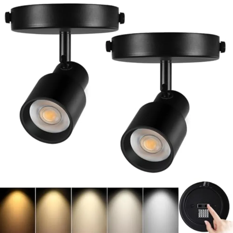 Flush Mount LED Ceiling Spotlight Indoor, 10W Dimmable Adjustable Directional Spot Lights, 5-Color 2700K-6000K, CRI90 Flicker-F
Flush Mount LED Ceiling Spotlight Indoor, 10W Dimmable Adjustable Directional Spot Lights, 5-Color 2700K-6000K, CRI90 Flicker-F