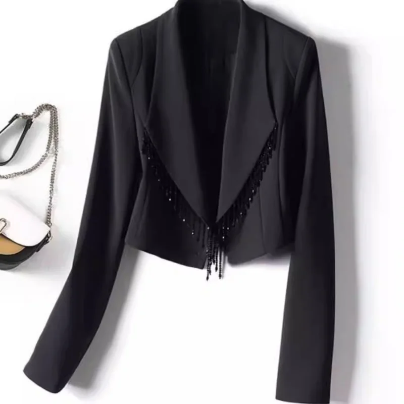 Light Luxury Heavy Duty Coat Women Fashion 2026 Autumn Cropped Blazer Jacket Short Black Suit Top w2403
Light Luxury Heavy Duty Coat Women Fashion 2026 Autumn Cropped Blazer Jacket Short Black Suit Top w2403