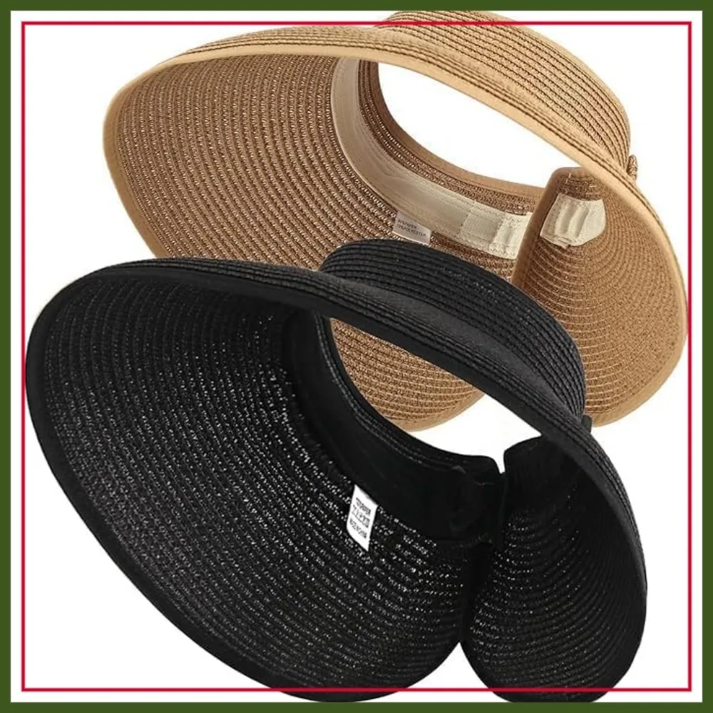 2Pcs Foldable Straw Sun Visor Hats, Wide Brim Ponytail Summer Beach Hat
2Pcs Foldable Straw Sun Visor Hats, Wide Brim Ponytail Summer Beach Hat