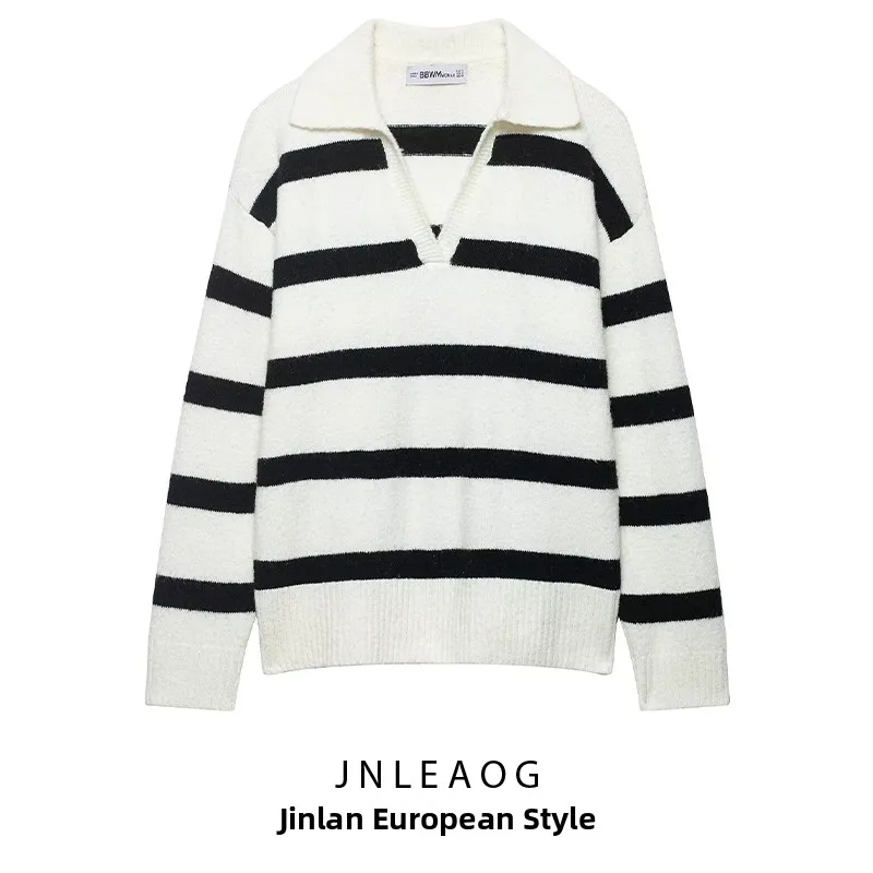 Faionable Striped Knitwear JNLEAOG Women's Autumn New Sle Versatile Design Long Sve Polyester Fiber Casual Ladies Top
Faionable Striped Knitwear JNLEAOG Women's Autumn New Sle Versatile Design Long Sve Polyester Fiber Casual Ladies Top