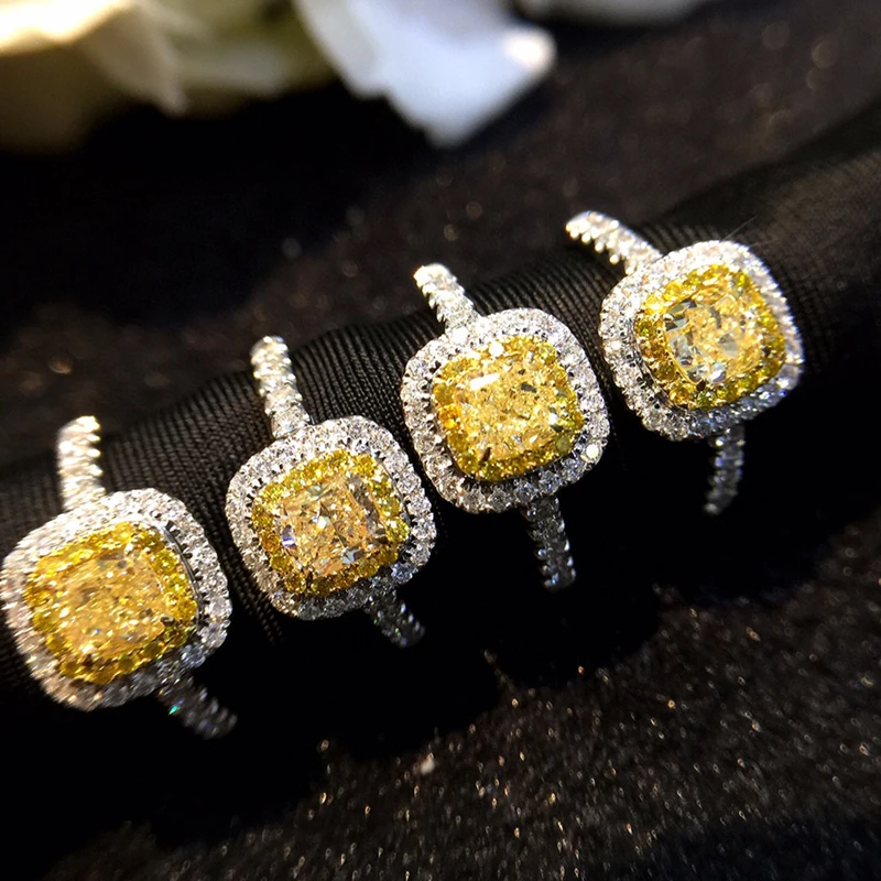 Aazuo Natrual Yellow & White Diamonds 18K Solid Gold Square Ring Upscale Trendy Senior Party Senior Customize Fine Jewelry
Aazuo Natrual Yellow & White Diamonds 18K Solid Gold Square Ring Upscale Trendy Senior Party Senior Customize Fine Jewelry