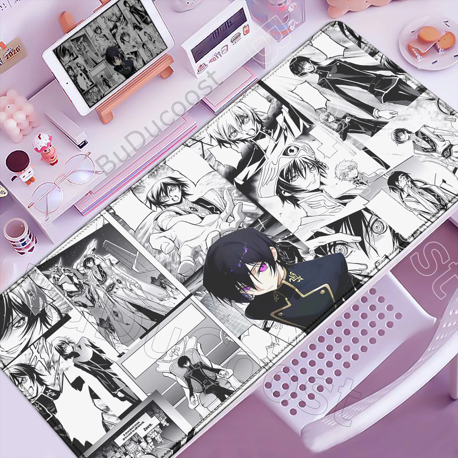 Large Anime Code Geass Mousepad Laptop Gaming Mouse Pad Pc Lelouch CC Accessories Deskmat Keyboard Desk Mat Protector Mause Pad