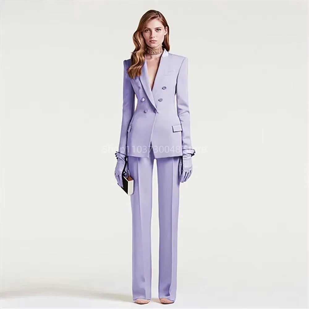 Elegant Double Breasted Blazer And Pants Set for Women High Quality 2-Piece Pant Suit Office Outfit Fashionable Matching Sets
Elegant Double Breasted Blazer And Pants Set for Women High Quality 2-Piece Pant Suit Office Outfit Fashionable Matching Sets