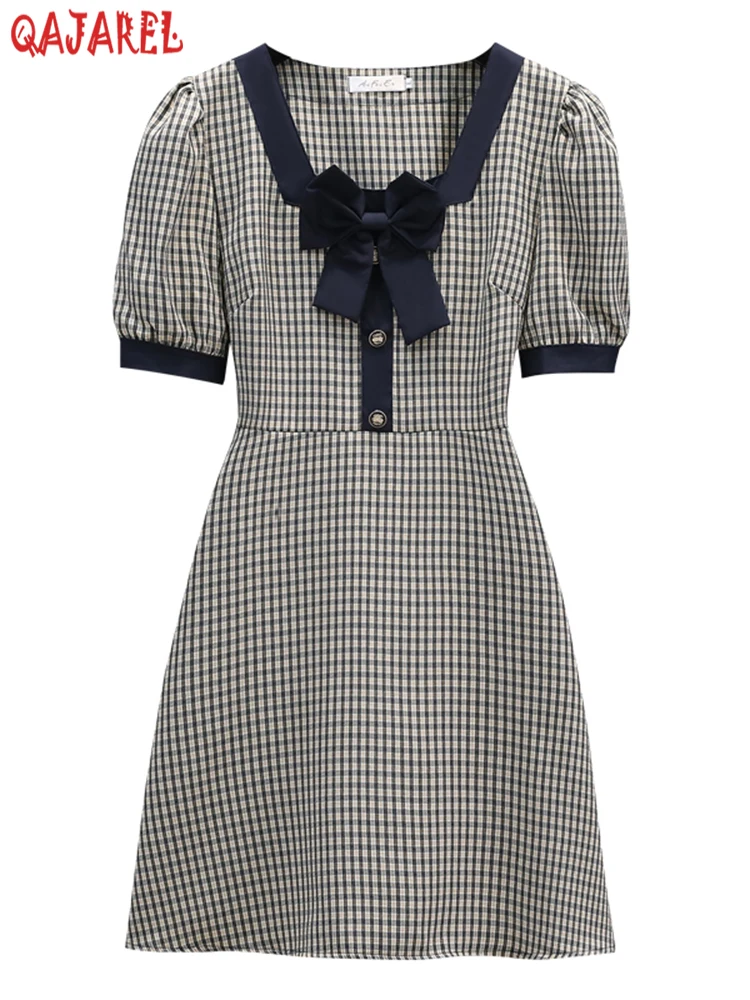 Women Elegant Bodycon Mini Evening Dress French Vintage Bow Gingham Chic Vintage Dresses 2024 Summer Casual Festival Prom Dress
Women Elegant Bodycon Mini Evening Dress French Vintage Bow Gingham Chic Vintage Dresses 2024 Summer Casual Festival Prom Dress