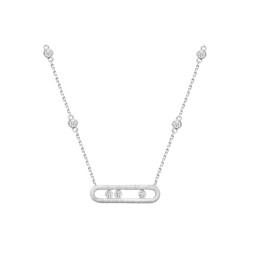 92.5% Silver Diamond-Set Sliding Necklace
92.5% Silver Diamond-Set Sliding Necklace