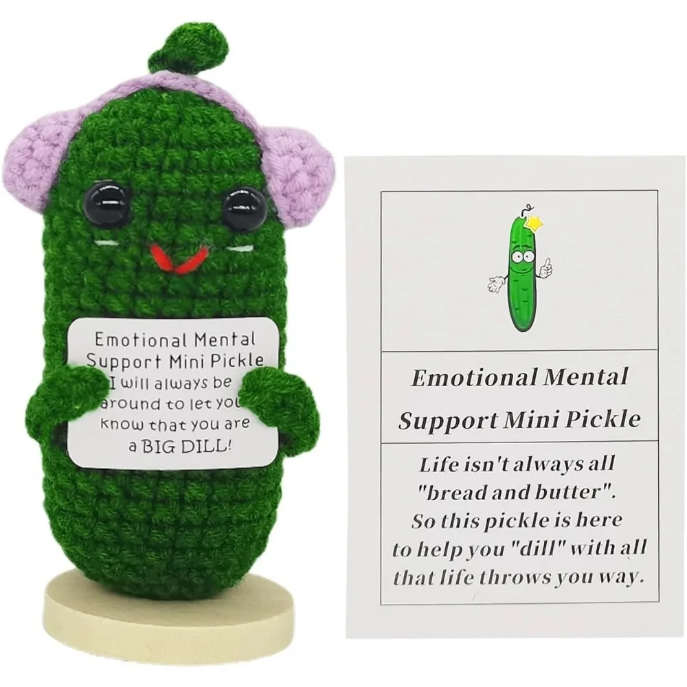 Funny Crochet Pickles 1 Pcs with Affirmations Cards for Inspirational Novelty Good Luck Gift and Party Decorations
Funny Crochet Pickles 1 Pcs with Affirmations Cards for Inspirational Novelty Good Luck Gift and Party Decorations