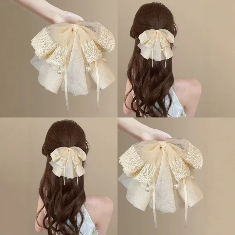 Sweet Summer Balletcore Mesh Bow Hair Claw Women Back of Head Half Up Clip Tulle Ribbon Streamer Elegant Hairstyle Accessories
Sweet Summer Balletcore Mesh Bow Hair Claw Women Back of Head Half Up Clip Tulle Ribbon Streamer Elegant Hairstyle Accessories