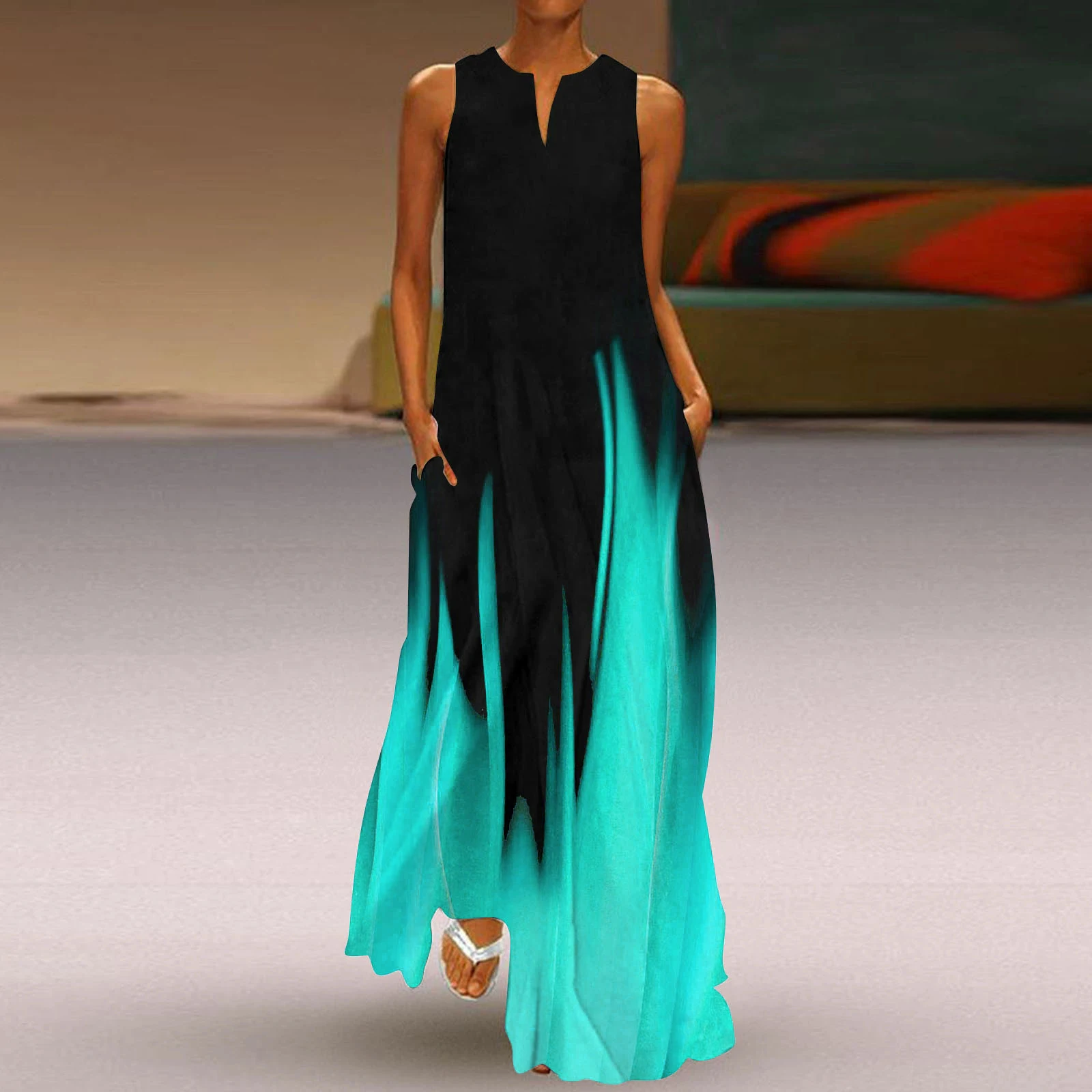 Summer Beach Casual Gradient Pattern Women Long Dresses Sleeveless 3D Print Street Tie-dye Ladies Maxi Dress 3XL Plus Size Dress
Summer Beach Casual Gradient Pattern Women Long Dresses Sleeveless 3D Print Street Tie-dye Ladies Maxi Dress 3XL Plus Size Dress