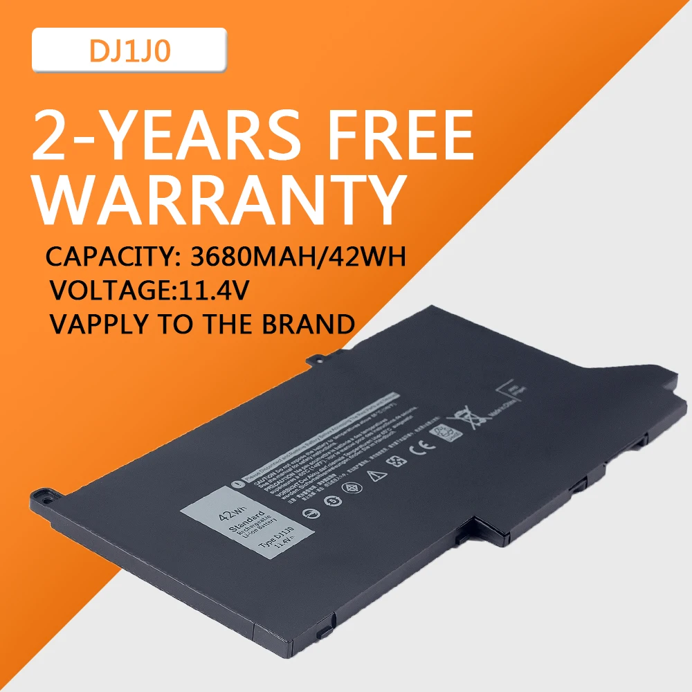 New DJ1J0 DJ1JO PGFX4 11.4V 42Wh Laptop Battery For DELL Latitude 12 7000 7280 7380 7480 Series Notebook Tablet PC
New DJ1J0 DJ1JO PGFX4 11.4V 42Wh Laptop Battery For DELL Latitude 12 7000 7280 7380 7480 Series Notebook Tablet PC