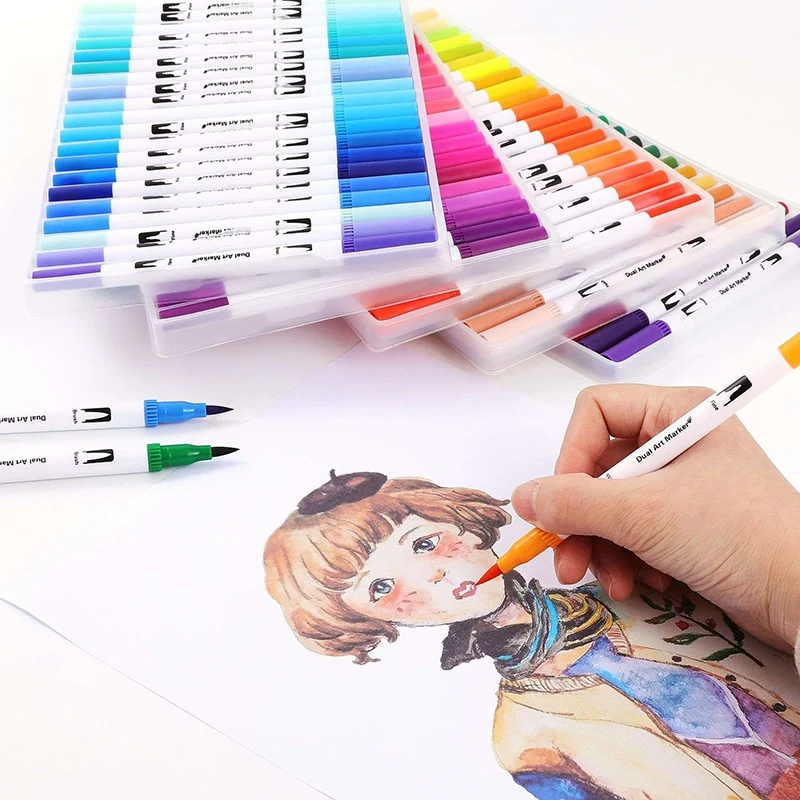 48 Color Double Head Watercolor Pen Art Pen Soft Head Color Marker Set Hook Line Pen Set
48 Color Double Head Watercolor Pen Art Pen Soft Head Color Marker Set Hook Line Pen Set