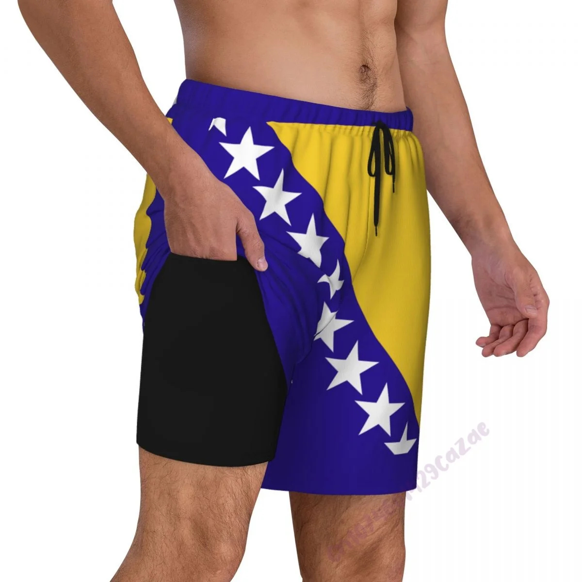 Bosnia And Herzegovina Flag 3D Mens Swimming Trunks With Compression Liner 2 in 1 Quick-Dry Summer Swim Shorts With Pockets
Bosnia And Herzegovina Flag 3D Mens Swimming Trunks With Compression Liner 2 in 1 Quick-Dry Summer Swim Shorts With Pockets