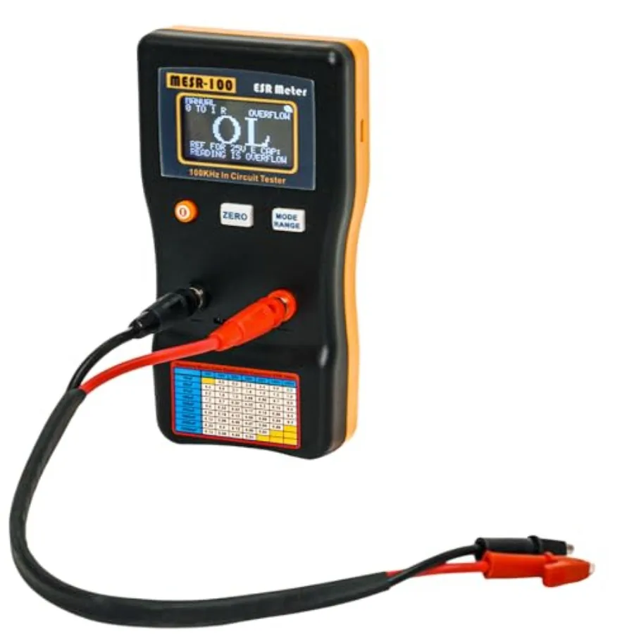 MESR-100 V2 Auto Ranging in Circuit ESR Meter Capacitor Tester/Low Ohm Meter Up to 0.01 to 100R Support in Measuring Capacitanc
MESR-100 V2 Auto Ranging in Circuit ESR Meter Capacitor Tester/Low Ohm Meter Up to 0.01 to 100R Support in Measuring Capacitanc