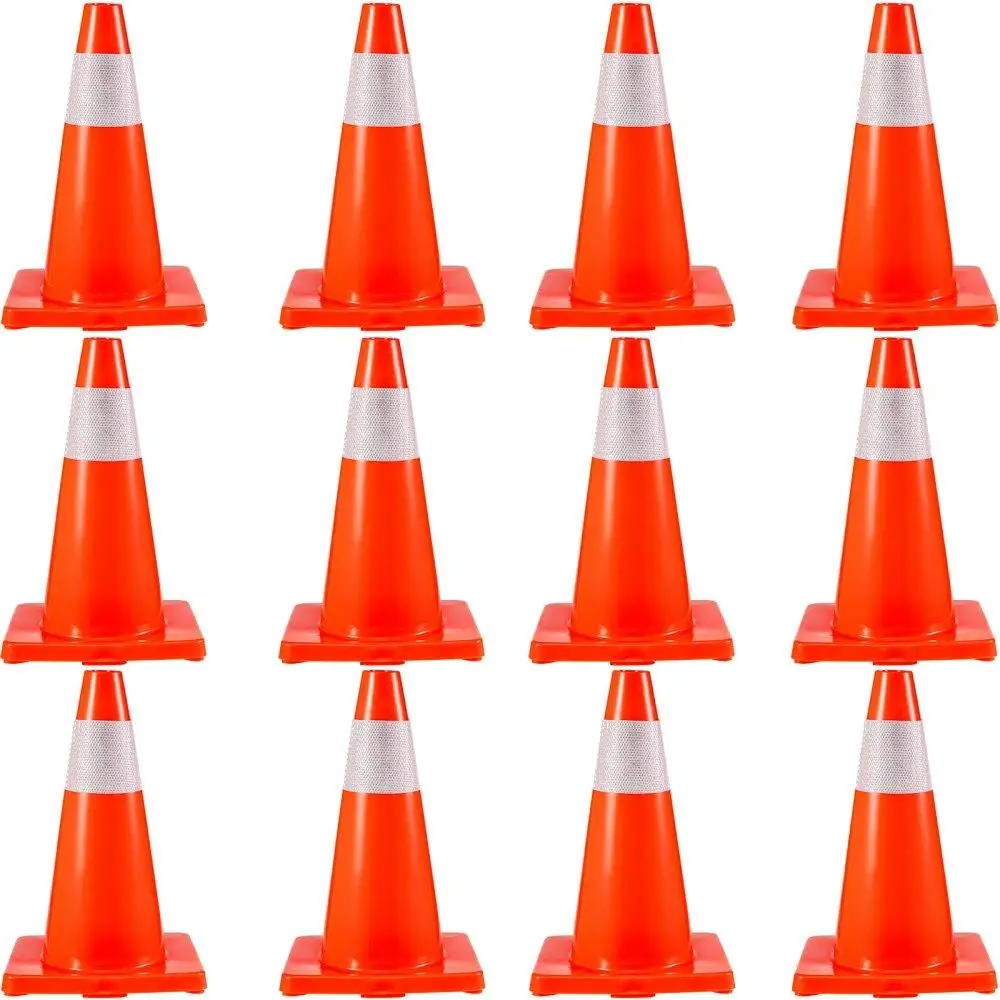 12Pack 18inch PVC Base Orange Traffic Cones with Reflective Collars Hazard Construction Parking Safety Cones for home
12Pack 18inch PVC Base Orange Traffic Cones with Reflective Collars Hazard Construction Parking Safety Cones for home