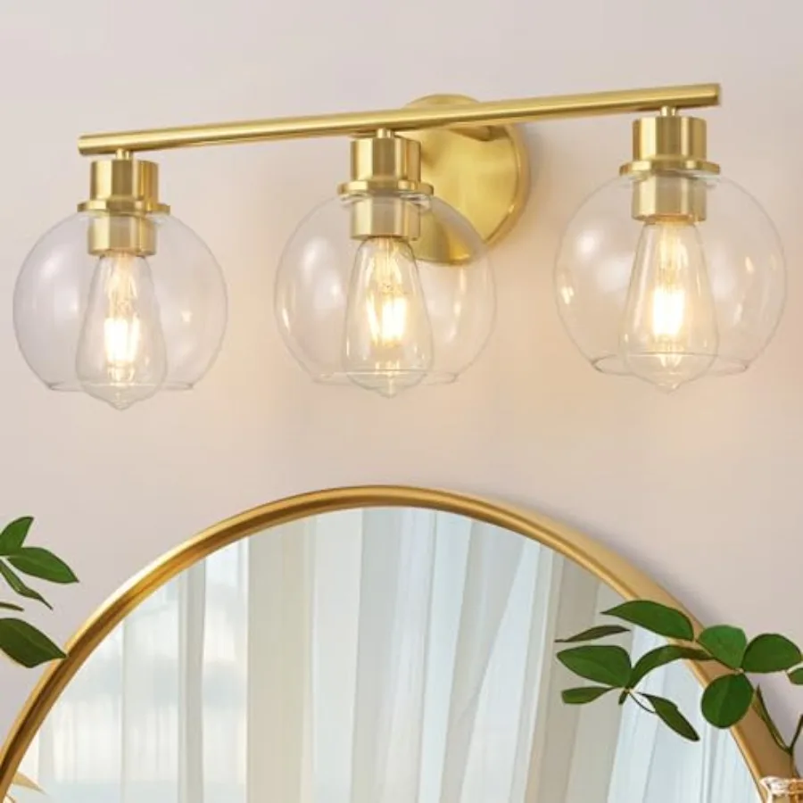 22" Bathroom Light Fixtures, 3-Lights Bathroom Vanity Light Over Mirror with Clear Glass Shade, Modern Wall Sconce Vanity Light
22" Bathroom Light Fixtures, 3-Lights Bathroom Vanity Light Over Mirror with Clear Glass Shade, Modern Wall Sconce Vanity Light