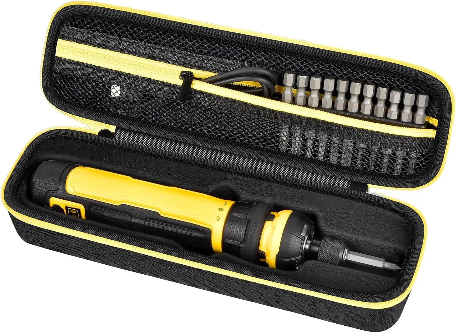 Electric Screwdriver Set Case - Cordless Screwdriver Organizer with Internal Pockets & Carry Handle, Black
Electric Screwdriver Set Case - Cordless Screwdriver Organizer with Internal Pockets & Carry Handle, Black